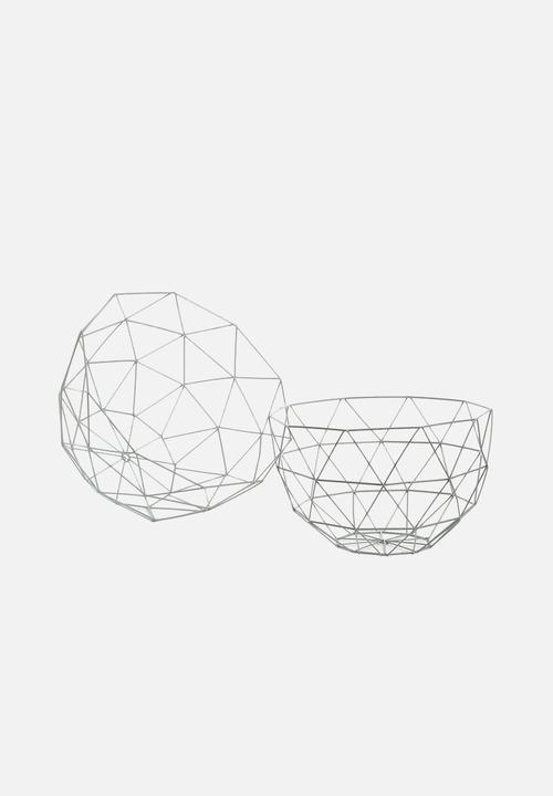 Present Time - Linea fruit bowl set of 2 - grey