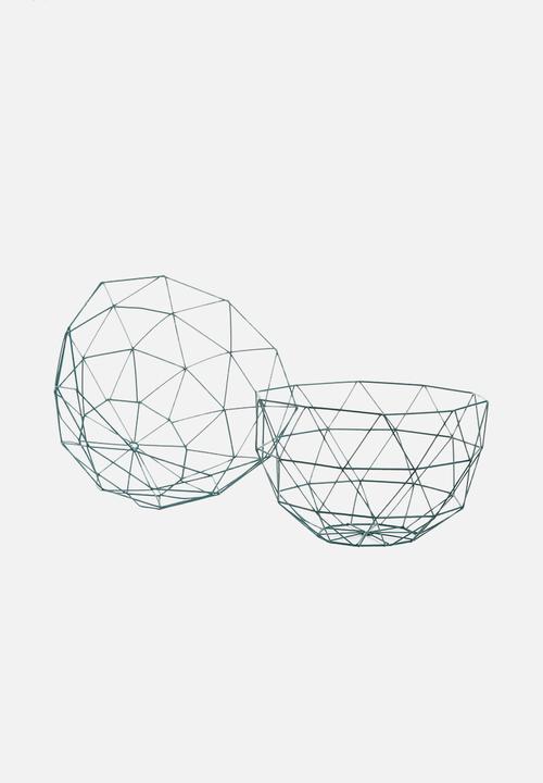 Present Time - Linea fruit bowl set of 2 - green