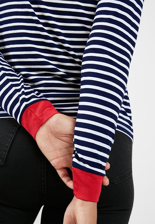 New Look - Long sleeve stripe fitted ringer top
