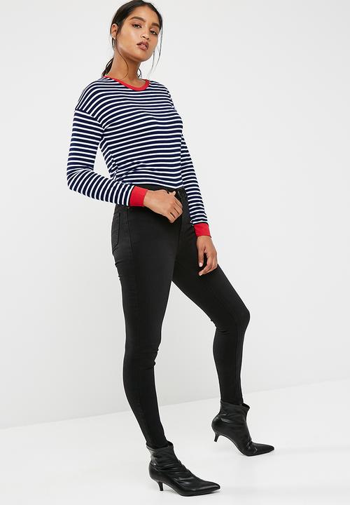 New Look - Long sleeve stripe fitted ringer top