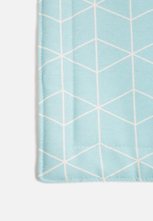 Grey Gardens - Square aqua placemat set of 2