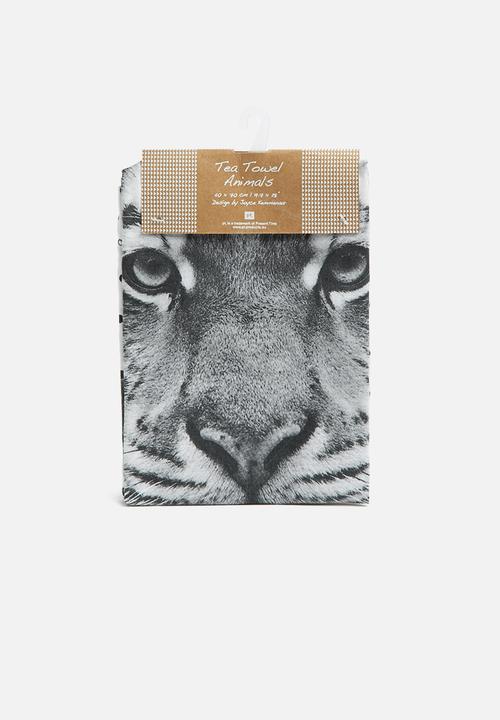 Present Time - Tiger face tea towel
