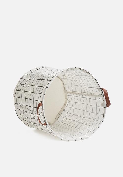 Sixth Floor - Grid basket pleather handle - white