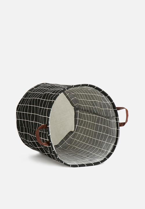 Sixth Floor - Grid laundry basket - black