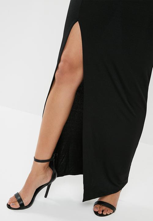Missguided - Slinky ruched maxi skirt - black
