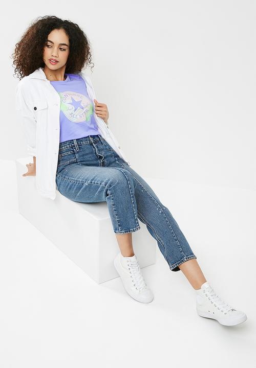 Converse - Palm print short sleeve crew tee - purple