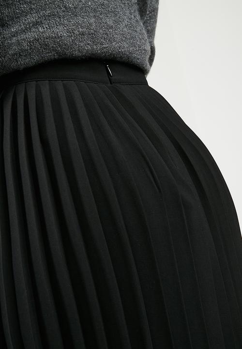 dailyfriday - Pleat midi skirt - black 