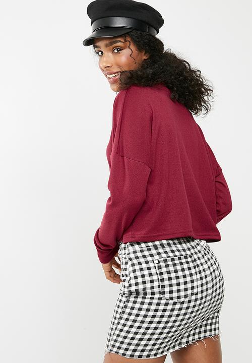 dailyfriday - Slouchy turtleneck top - red