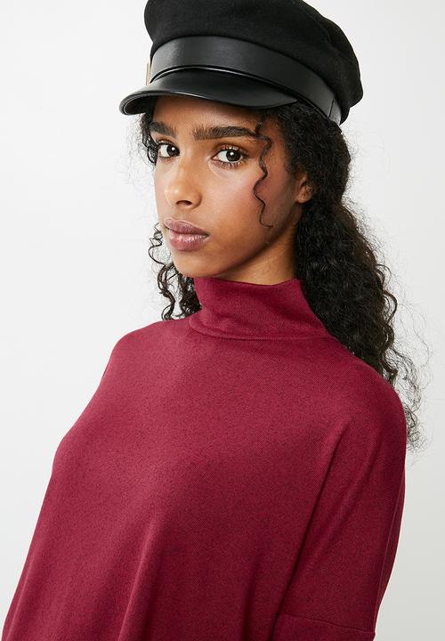 dailyfriday - Slouchy turtleneck top - red