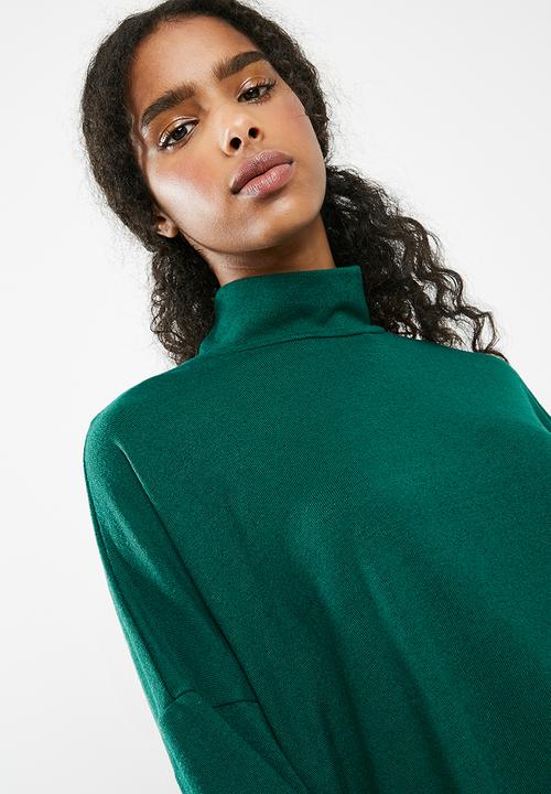 dailyfriday - Slouchy turtleneck top - green