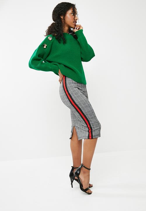 dailyfriday - Check bodycon skirt - grey 