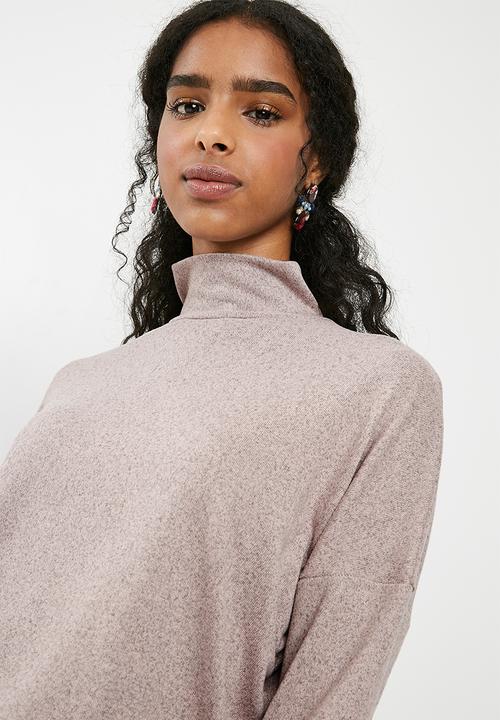 dailyfriday - Slouchy turtleneck top - pink 