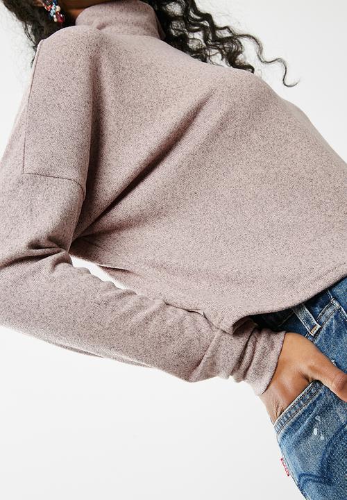 dailyfriday - Slouchy turtleneck top - pink 