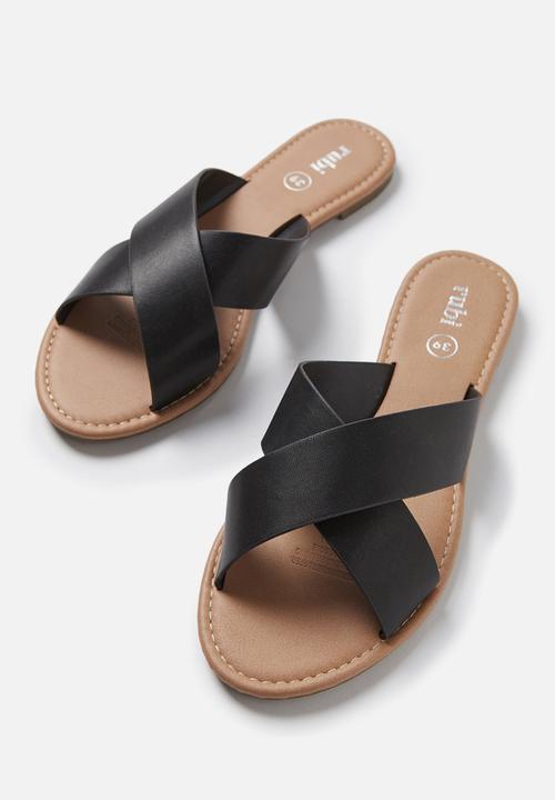 Cotton On - Everyday scarlett xover slide - black