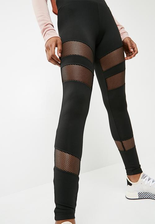 Missguided - Fishnet panel leggings - black 