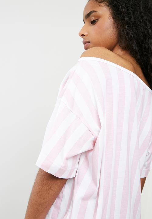 Missguided - The breakfast club night tee - pink