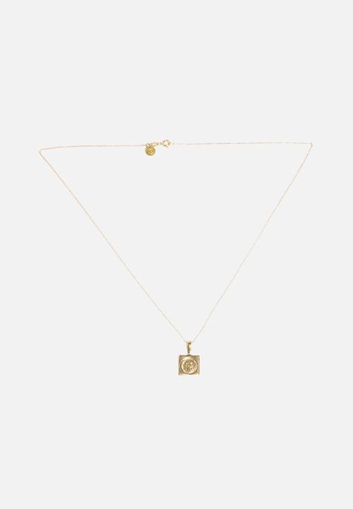 Matter of Fakt - Peso pendant square necklace - brass