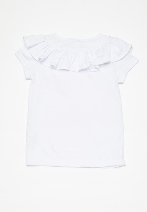 dailyfriday - Kids girls circus ruffle tee - white 