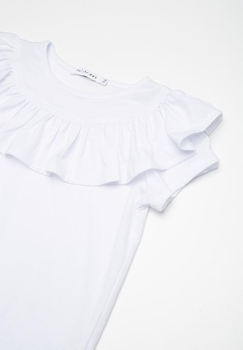 dailyfriday - Kids girls circus ruffle tee - white 