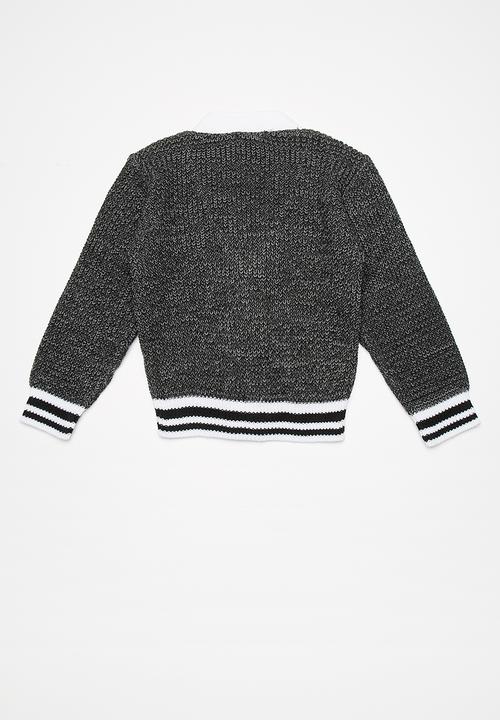 basicthread - Kids boys tipped cardigan - grey 