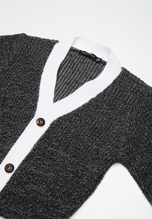 basicthread - Kids boys tipped cardigan - grey 