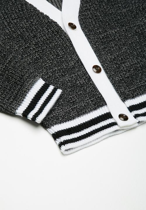basicthread - Kids boys tipped cardigan - grey 