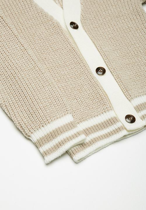 basicthread - Kids boys tipped cardigan - beige