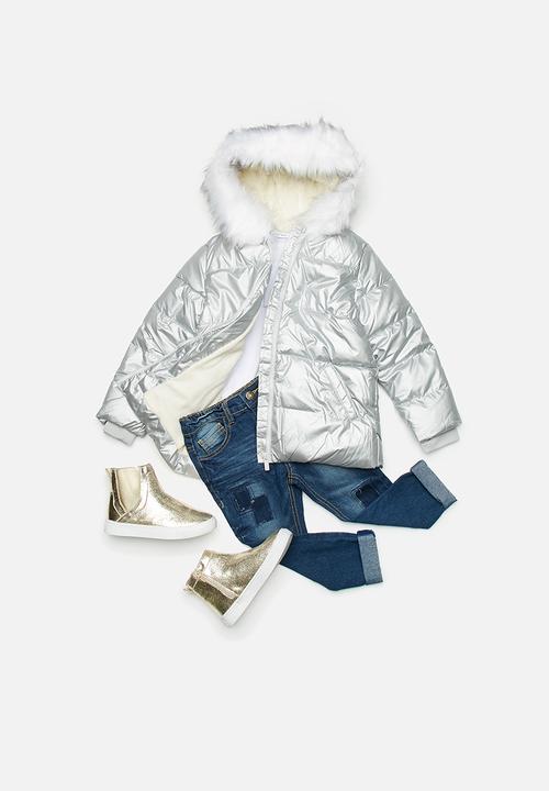 Cotton On - Kids laura puffer jacket - silver 