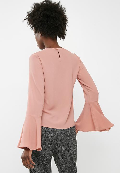 dailyfriday - Blouse with flared sleeve - pink