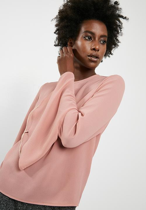 dailyfriday - Blouse with flared sleeve - pink