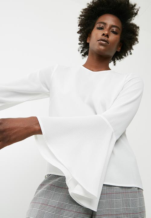 dailyfriday - Blouse with flared sleeve - white