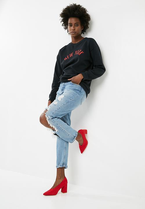 dailyfriday - Long sleeve printed sweat top - black