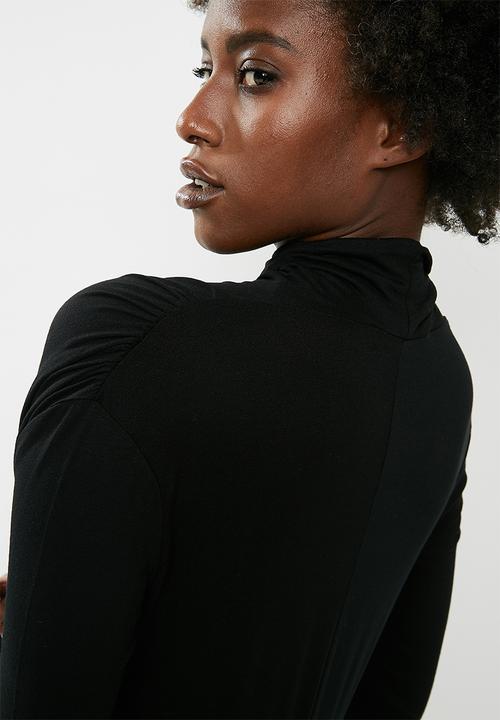 Vero Moda - Glee waterfall longsleeve top - black 