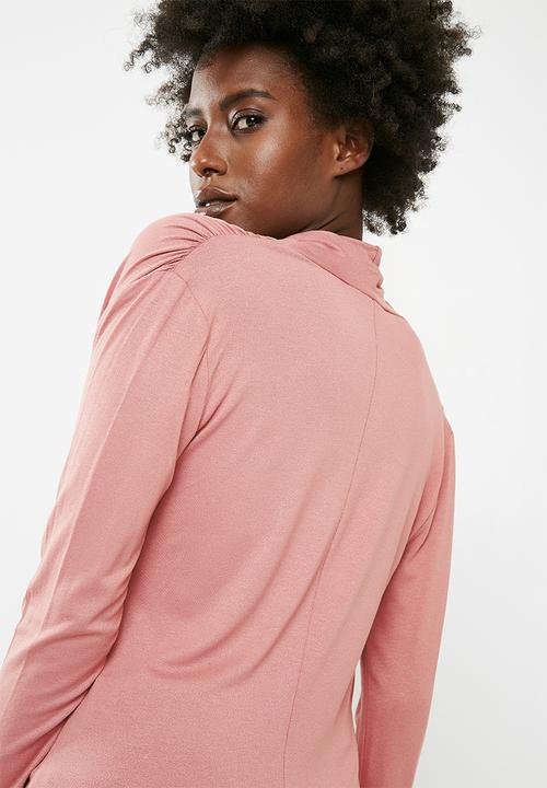 Vero Moda - Glee waterfall longsleeve top - pink 