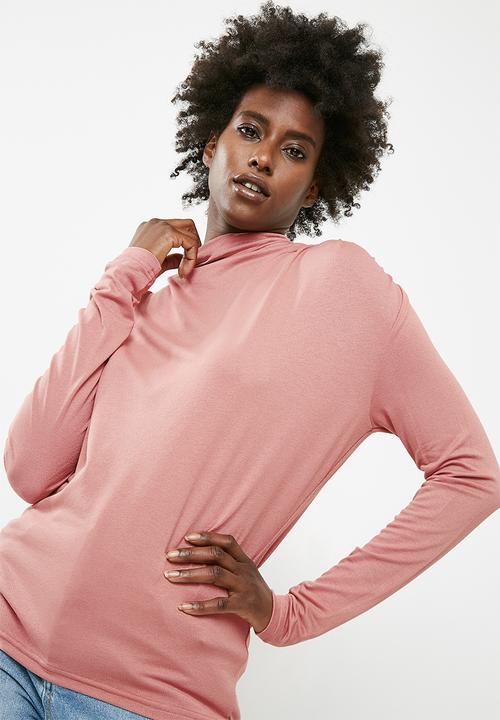 Vero Moda - Glee waterfall longsleeve top - pink 