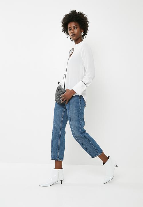Vero Moda - Dark piping long sleeve shirt - white 