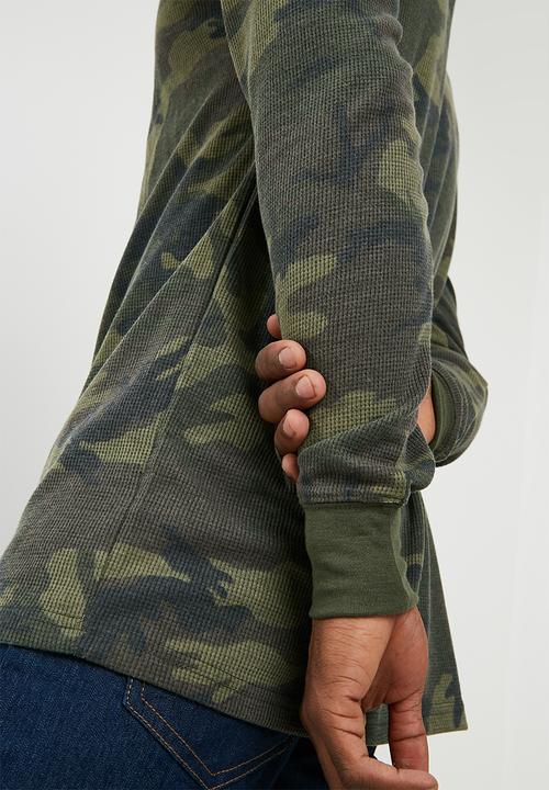 Cotton On - Waffle long sleeve tee - green