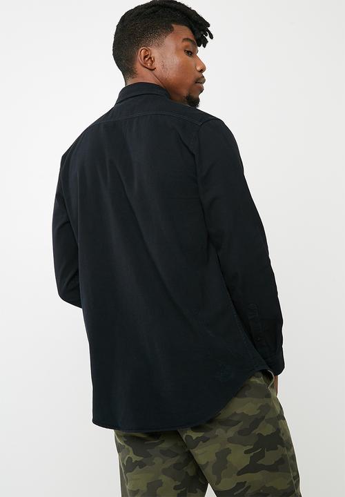 basicthread - Regular ripped denim shirt - black 