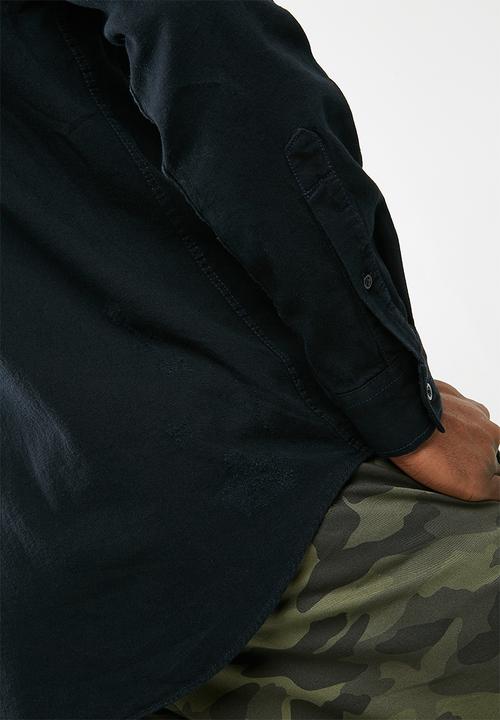 basicthread - Regular ripped denim shirt - black 