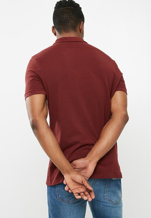 Superbalist - 2-pack pique slim fit polo - navy & burgundy 