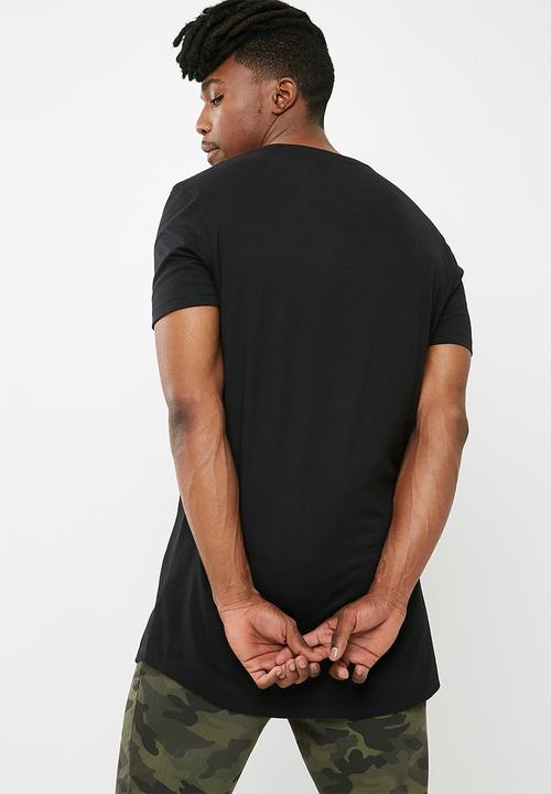 Superbalist - Curved hem tee - black 