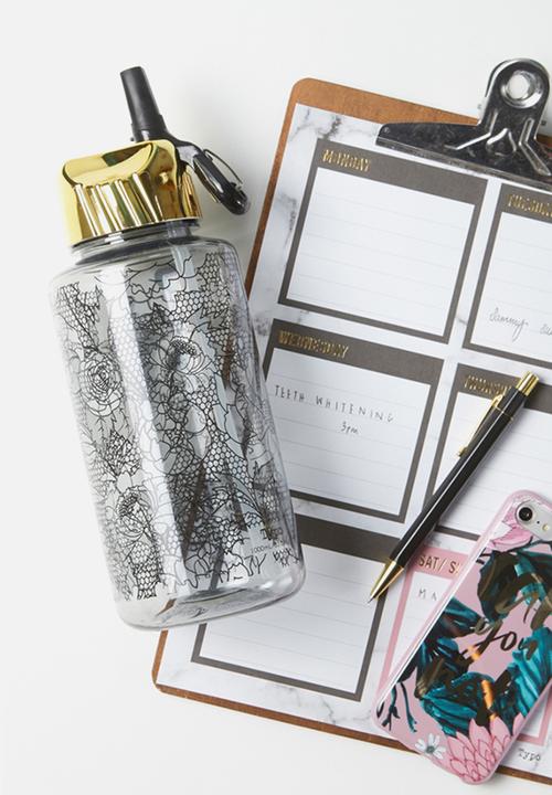 Typo - Suck it up drink bottle - black lace
