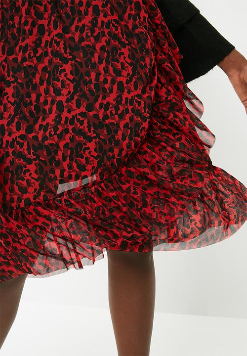 ONLY - Thai frill skirt - red