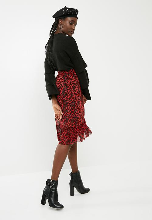 ONLY - Thai frill skirt - red
