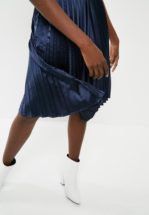 ONLY - Satin plisse skirt - navy
