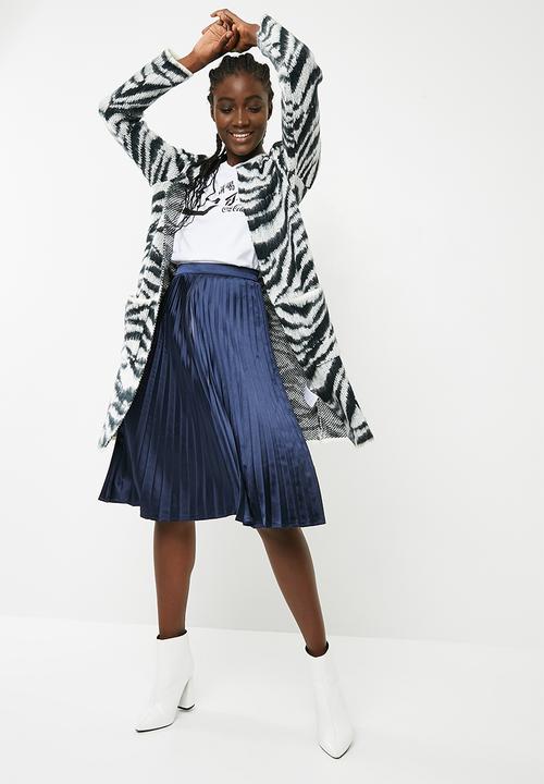 ONLY - Satin plisse skirt - navy
