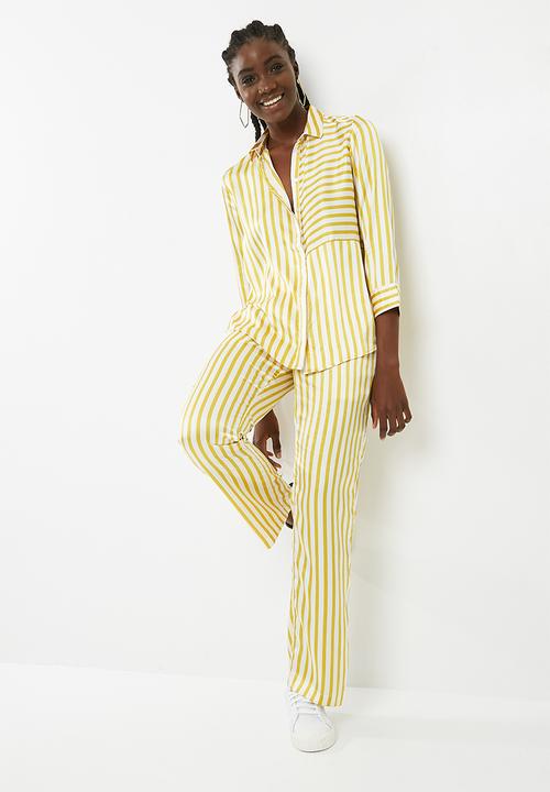 Pieces - Jessica pants - yellow & white