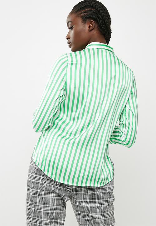 Pieces - Jessica shirt - green & white