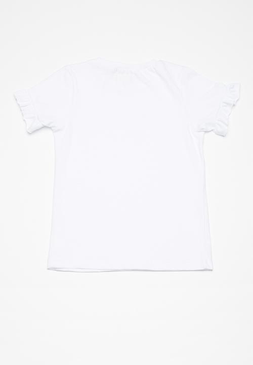 dailyfriday - Kids girls frill sleeve tee - white