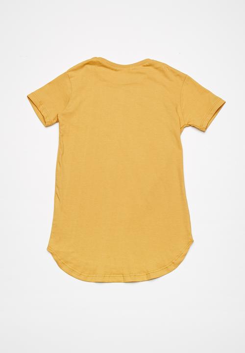 basicthread - Longline tees 2 pack - yellow & grey 